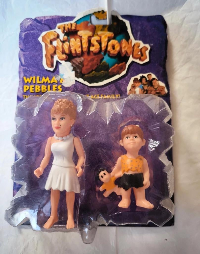 Vintage The Flintstones Wilma en Pebbles speelgoedfiguren ve, Ophalen of Verzenden
