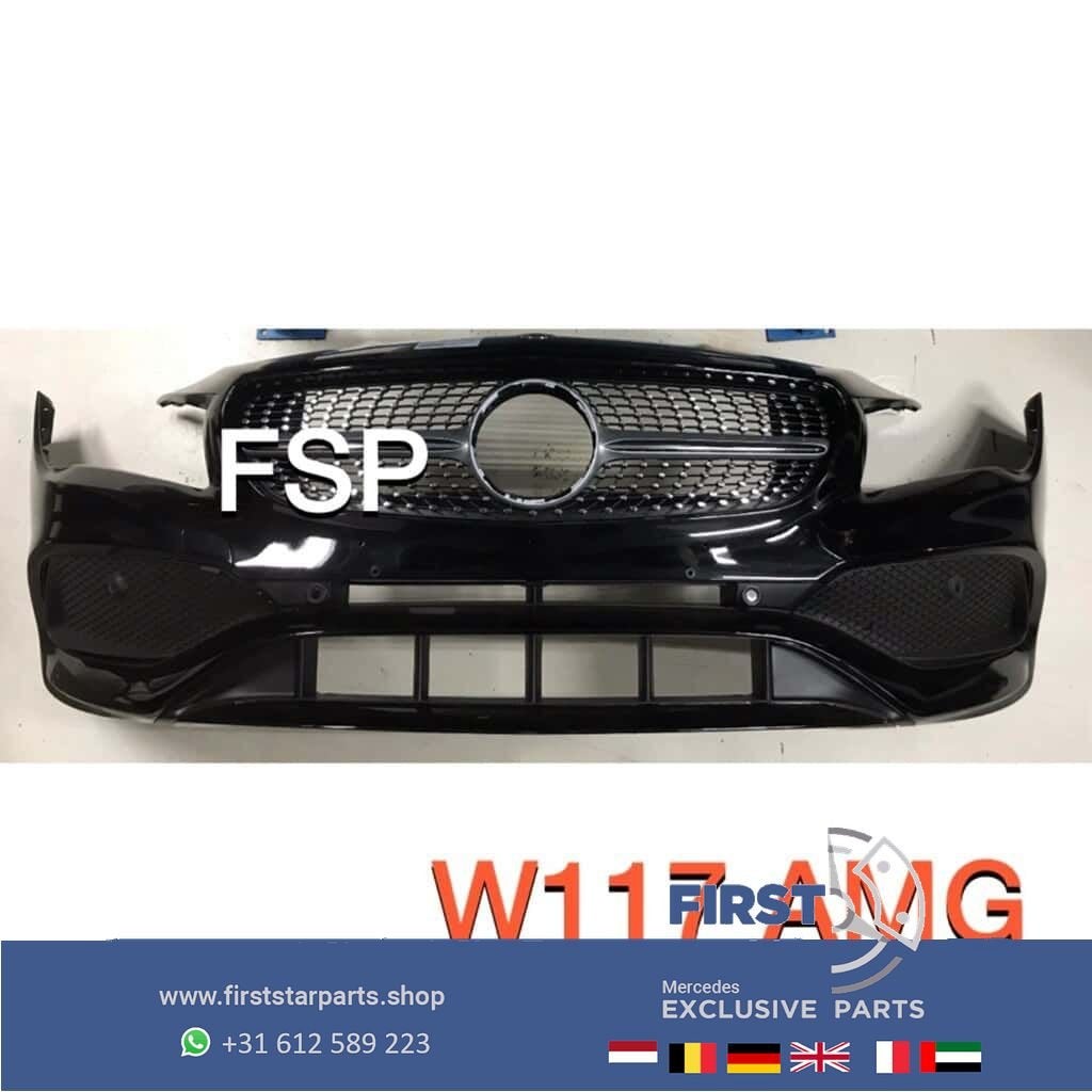 W117 CLA Facelift AMG Voorbumper 2013-2019 origineel zwart c, Gebruikt, -, Voor, Ophalen of Verzenden
