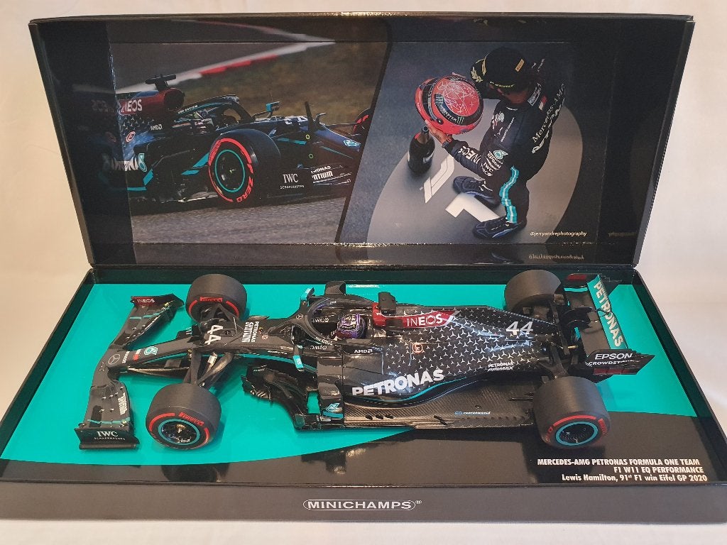 Lewis Hamilton Mercedes F1 Team W11 91st Victory 2020 1:18, Hobby en Vrije tijd, Modelauto's | 1:18, Ophalen of Verzenden, Nieuw