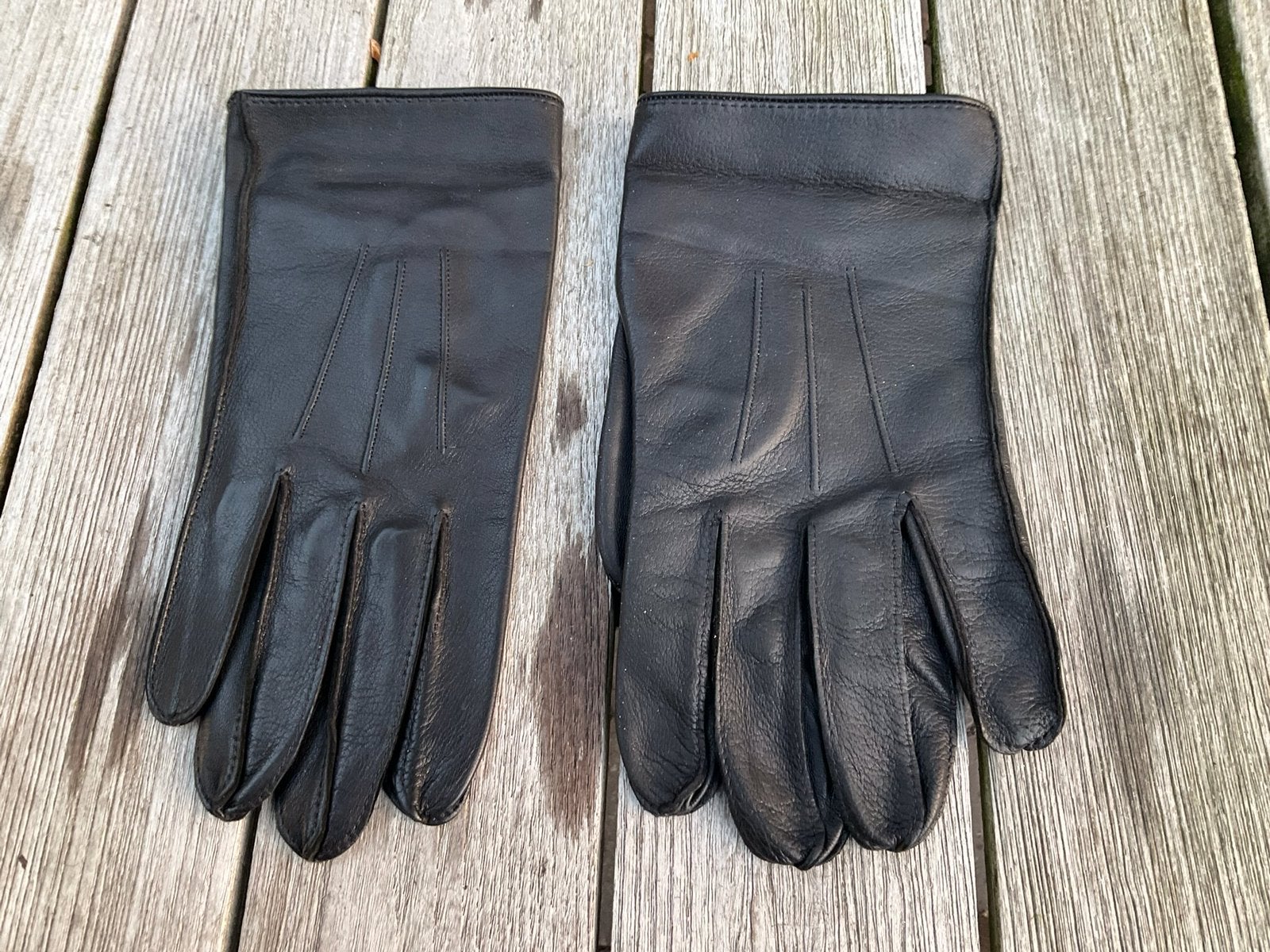 Handschoenen leer zwart, Ophalen of Verzenden, Zo goed als nieuw, Maat 52/54 (L), Handschoenen