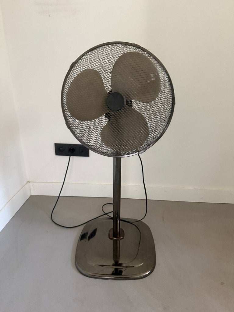Ventilateur sur pied vintage en métal chromé, Electroménager, Ventilateurs, Enlèvement, Utilisé, Ventilateur de trépied