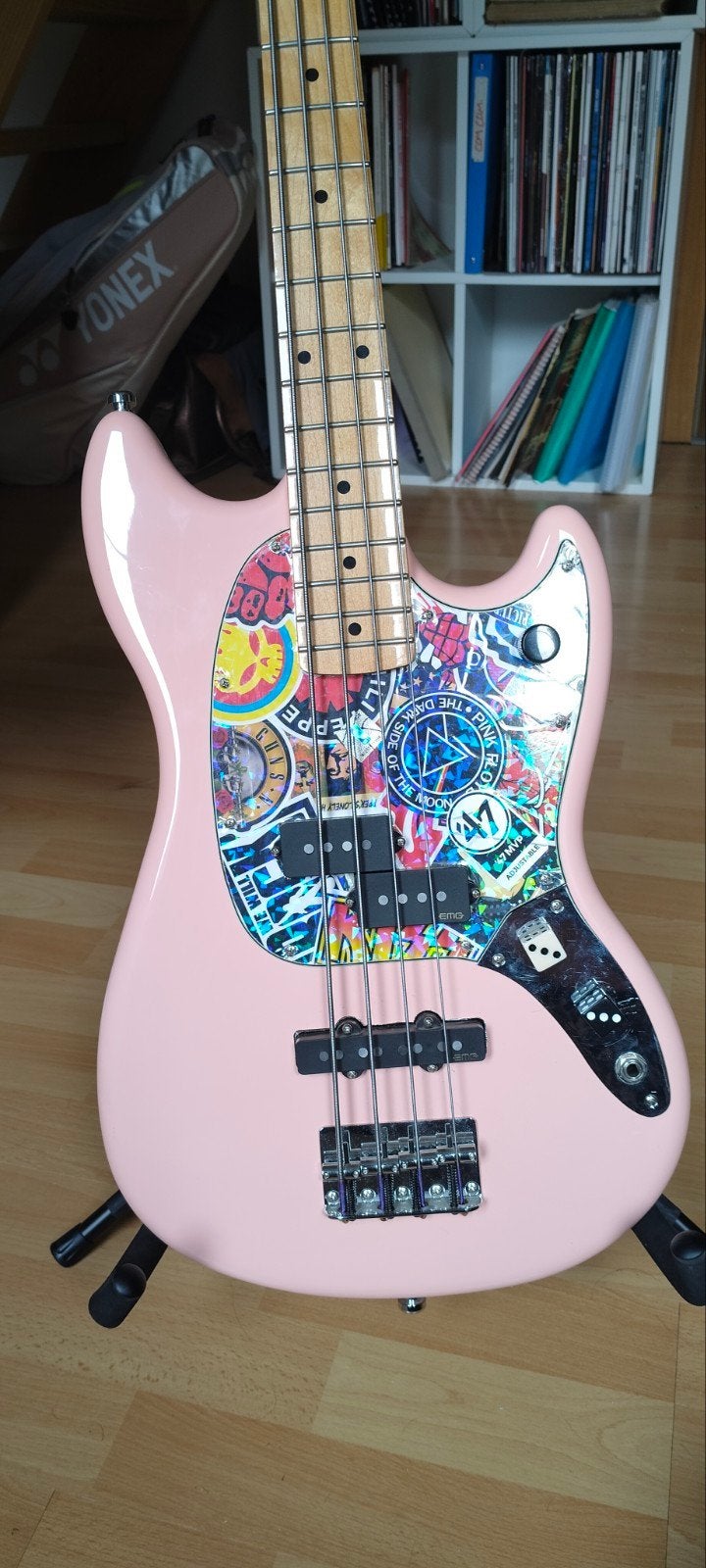 RARE & UPGRADÉE : Fender Mustang Bass PJ Limited Edition She, Ophalen, Gebruikt, Elektrisch