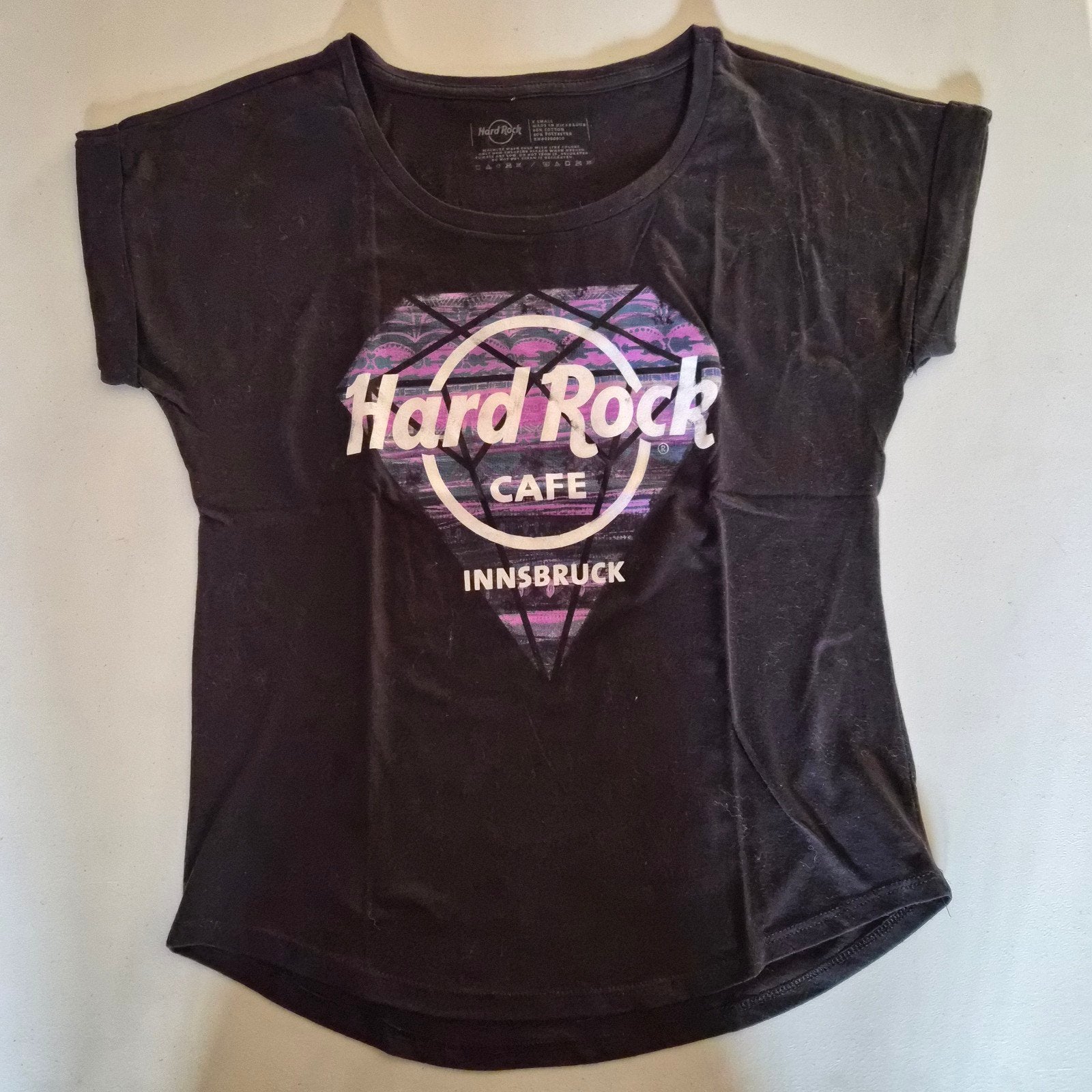 T-shirt Hard rock cafe Innsbruck, maat XS, Zwart, Ophalen of Verzenden, Korte mouw, Maat 34 (XS) of kleiner