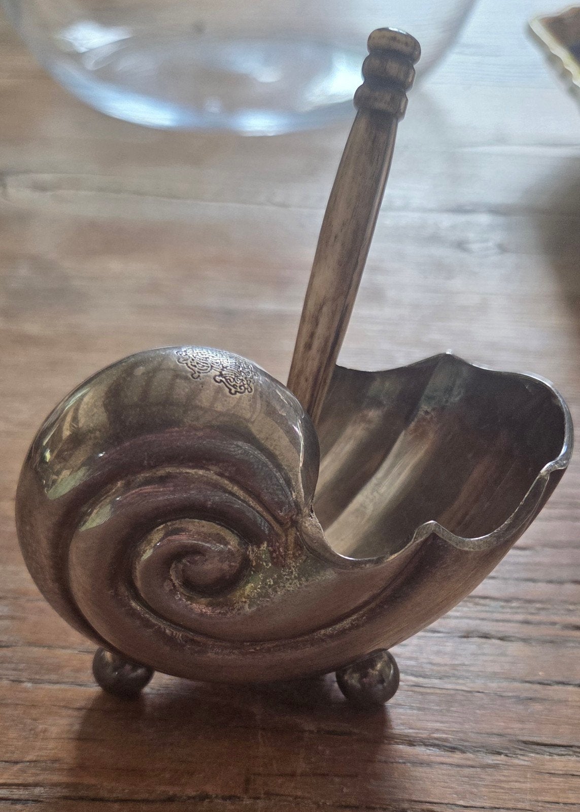 verzilverde nautilusschelp/Royal Sheffield, Antiek en Kunst, Ophalen of Verzenden