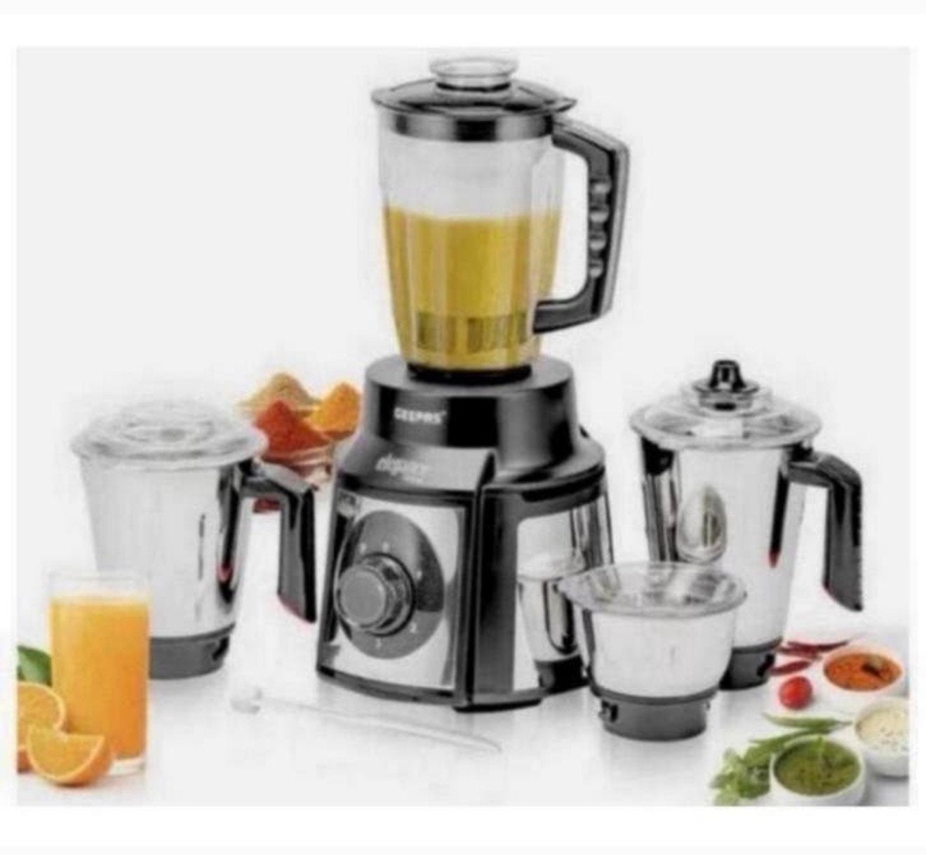 Mixeur 5 en 1, 1000 W, presse-agrumes, 1,5 L + tasses en lot, Enlèvement ou Envoi, Neuf, Résiste au lave-vaisselle, 3 vitesses ou plus