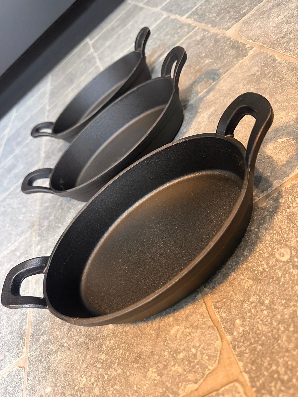 3 moules de service ovales en fonte pour différents usages, Enlèvement, Comme neuf, Fonte