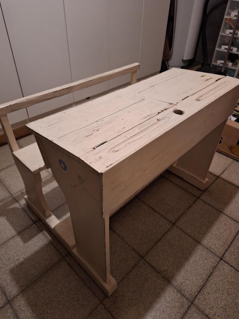 Oud antiek schoolbankje - gratis af te halen, Ophalen, Gebruikt, Hout, Antiek