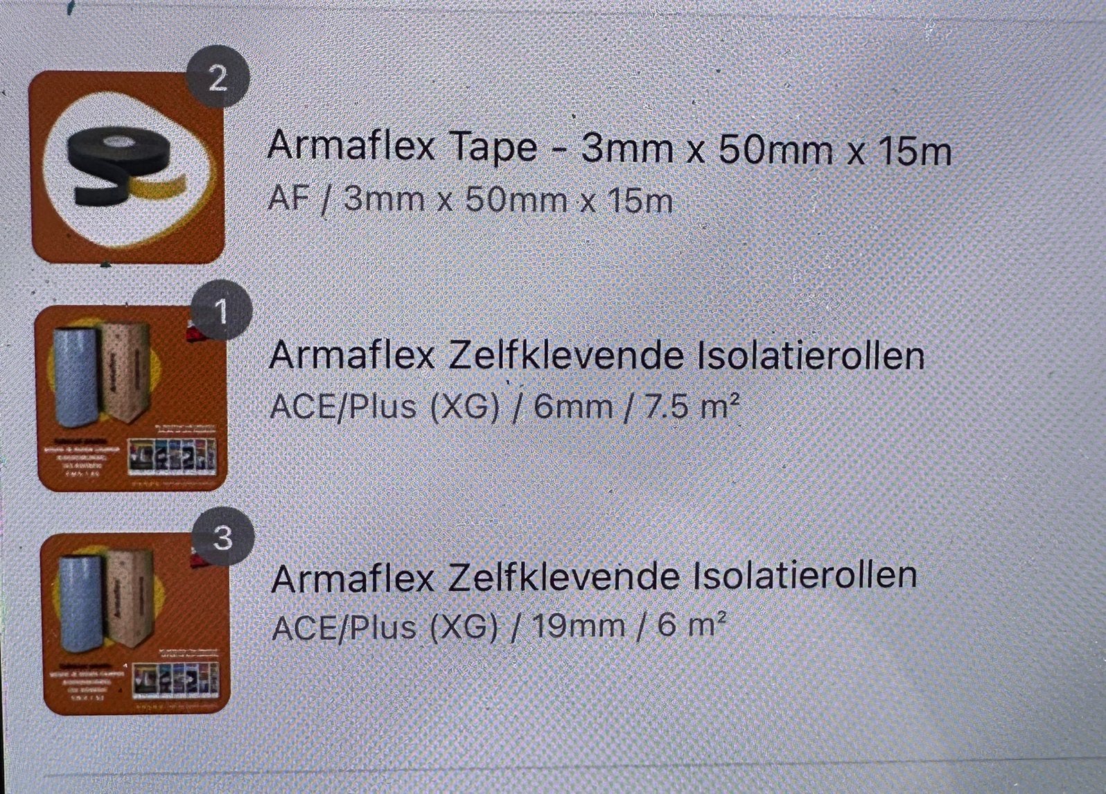 Armaflex pakket, Ophalen