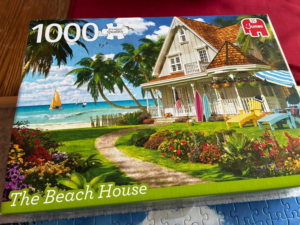 puzzel the beach house van Jumbo 1000 stukjes, Ophalen of Verzenden, 500 t/m 1500 stukjes, Zo goed als nieuw, Legpuzzel