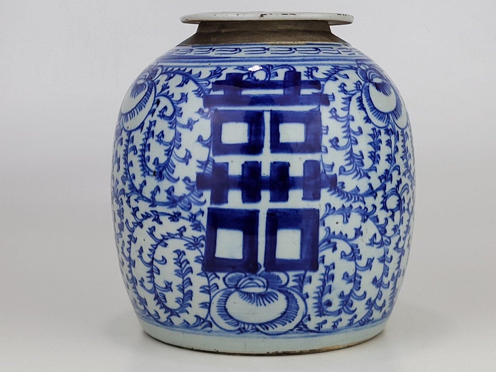 Bocal et couvercle en porcelaine chinoise antique, Antiquités & Art, Enlèvement ou Envoi