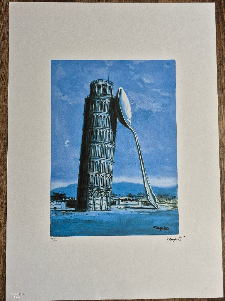 Rene Magritte Lithografie off set 50x70 cm gecertificeerd, Antiquités & Art, Enlèvement ou Envoi, Lithographie