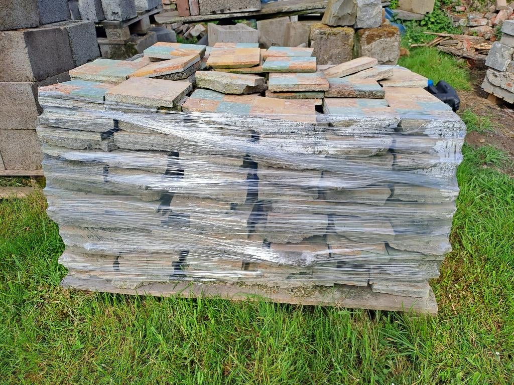 1 pallet oude straatstenen, Tuin en Terras, Tegels en Klinkers, Ophalen, Gebruikt, Keramiek, Overige typen
