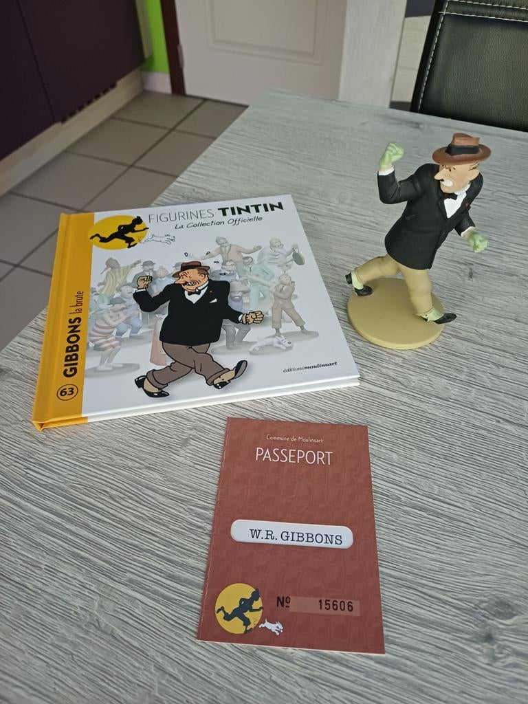 Figurine Gibbons Collection Officielle Moulinsart, Enlèvement ou Envoi, Tintin, Comme neuf, Statue ou Figurine