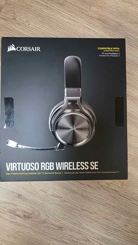 corsair virtuoso rgb wireless se te koop, Zo goed als nieuw, Draadloos, Over-ear, Zwart