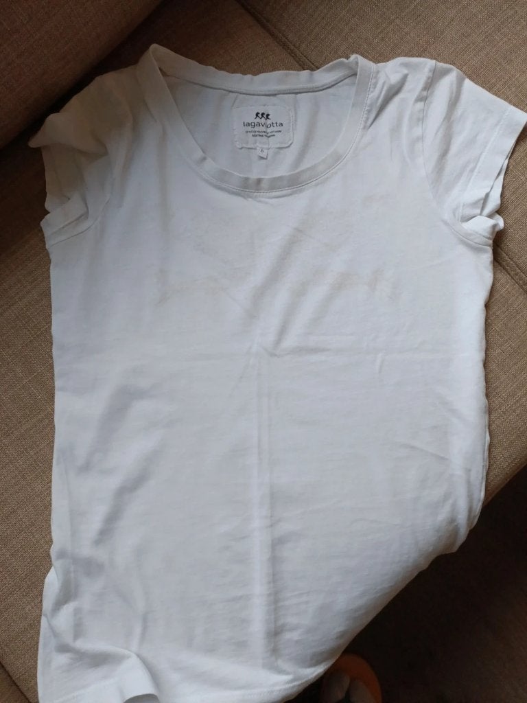 T-shirt blanc La Gaviotta – S/36 – traces d'usage, Enlèvement ou Envoi, Porté, Taille 36 (S), Blanc