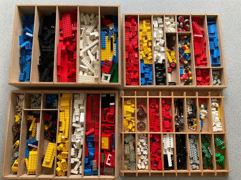 Grote partij vintage LEGO met bouwinstructies en grondplaten, Collections, Enlèvement, Utilisé