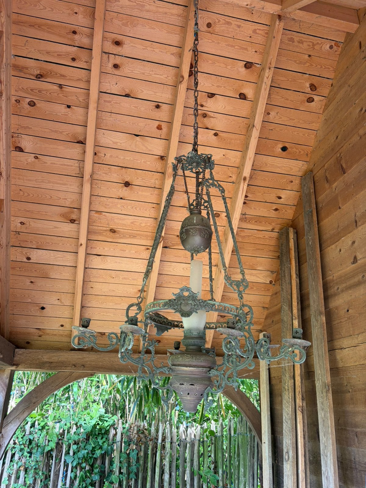 Metalen luster, Tuin en Terras, Ophalen, Gebruikt