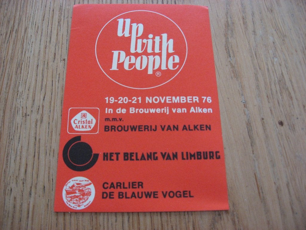 Sticker Up With People Brouwerij van Cristal Alken 76, Enlèvement ou Envoi, Neuf, Société ou Association