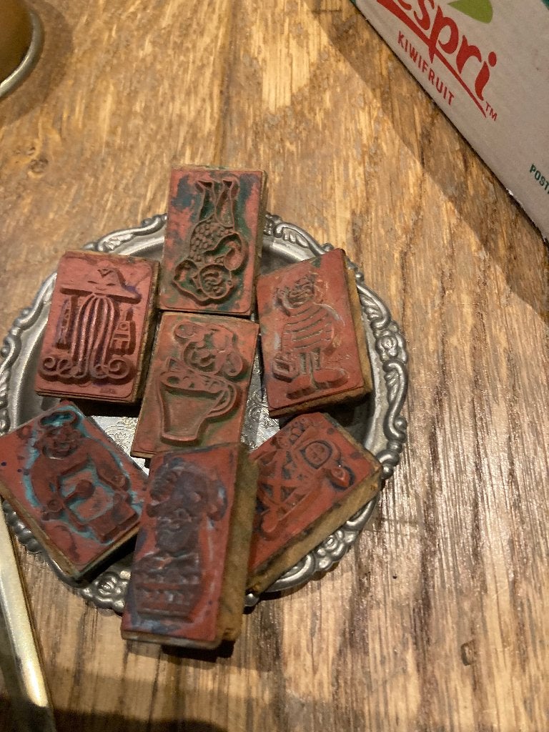 Lot d’anciens tampons encreur, Hobby en Vrije tijd, Stempelen, Ophalen of Verzenden
