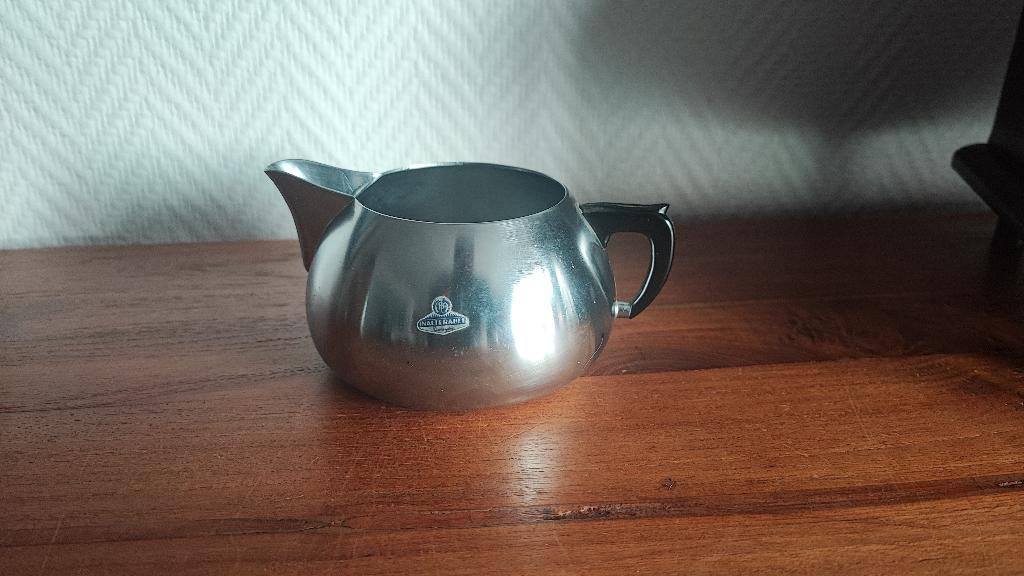 Vintage inox melkpotje met bakelieten handvat Demeyere, Ophalen of Verzenden