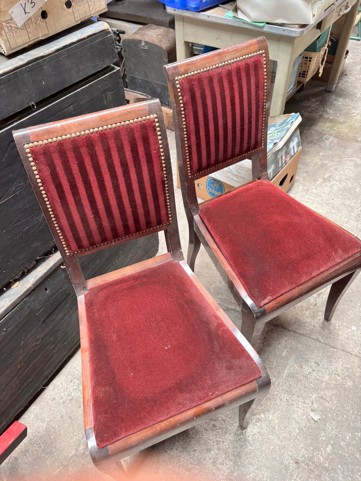 Vier eetkamerstoelen in acajou, Ophalen, Vier