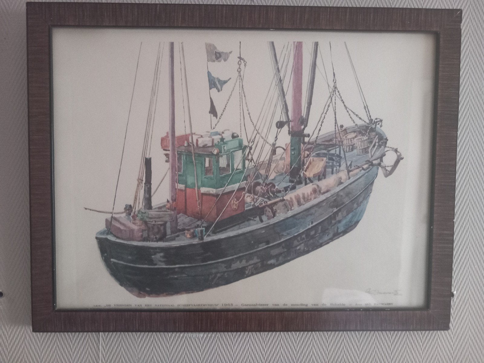 vissersboot van M.C. Pauwaert, Antiquités & Art, Signé, Enlèvement ou Envoi, Autres sujets