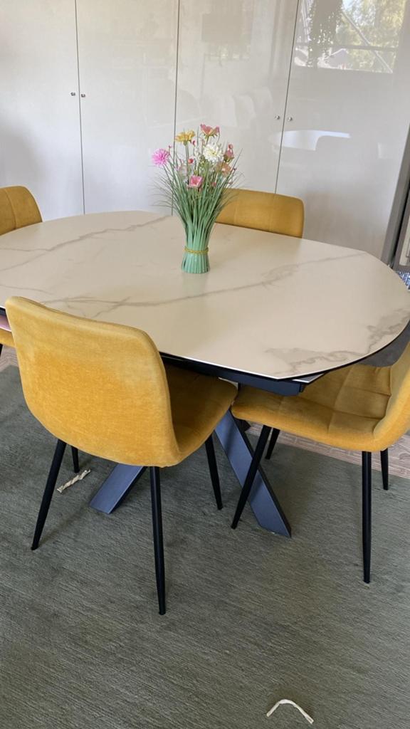 Table ovale en céramique effet marbré, Maison & Meubles, Ovale