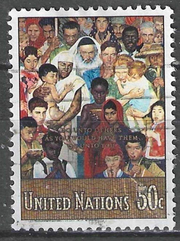 ONU New York 1991 - Yvert 596 - La règle d'or (ST), Envoi, Affranchi