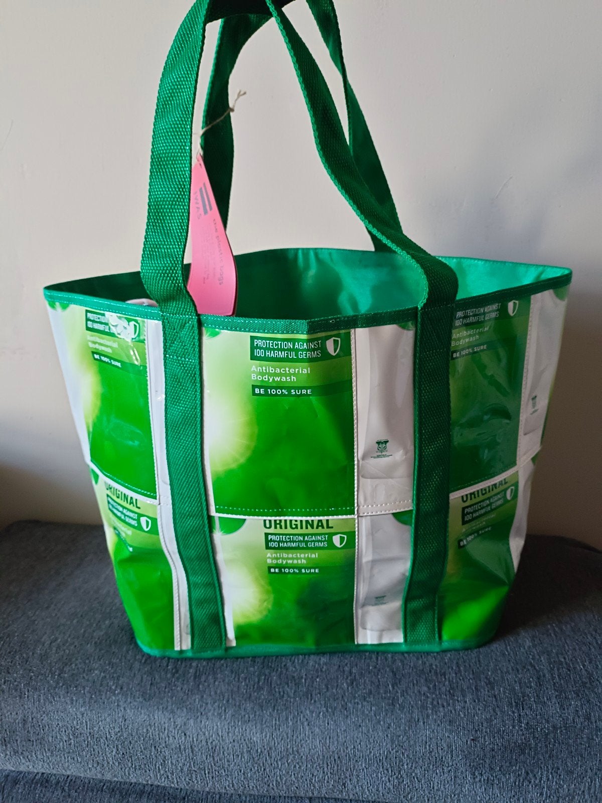IWAS shopper upcycling Dettol, Ophalen of Verzenden, Nieuw, Groen, Shopper