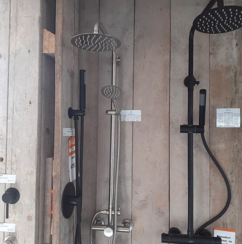 Opbouw doucheset, RVS, mengkraan, handdouche, modern, Lida, Huis en Inrichting, Ophalen of Verzenden, Nieuw, Modern