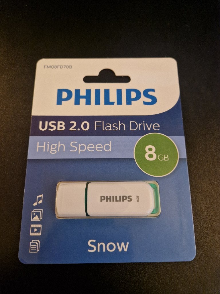 Philips USB flash drive Snow Edition 8GB, USB2.0, Computers en Software, Verzenden, Nieuw, Philips, 8 GB
