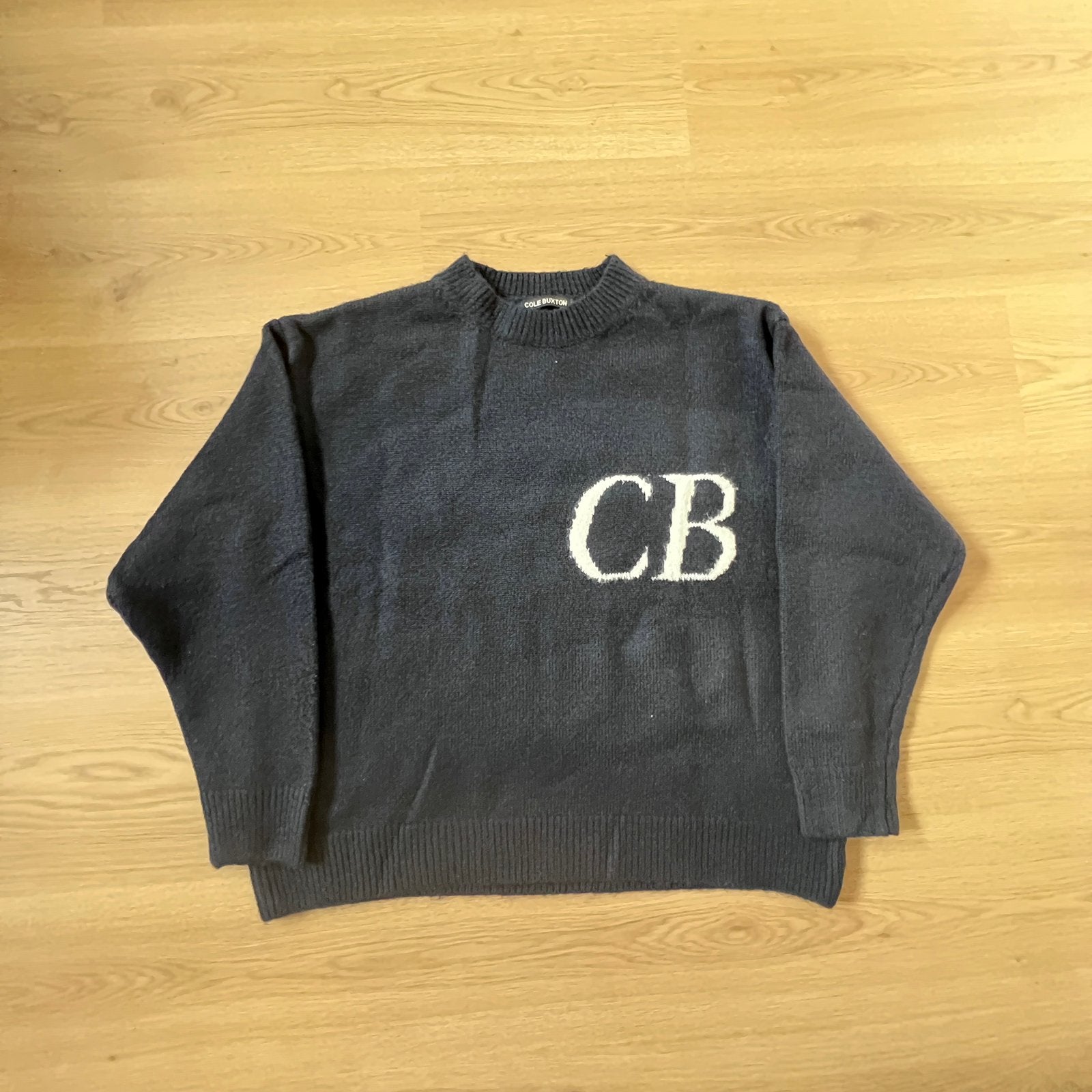 Cole Buxton donker blauw Gebreide Trui – CB Logo, Ophalen of Verzenden, Zo goed als nieuw, Maat 48/50 (M), Blauw