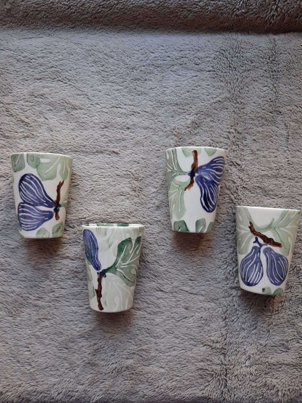 Beker figs zonder oor van Emma Bridgewater 4 stuks, Ophalen of Verzenden, Aardewerk, Emma Bridgewater