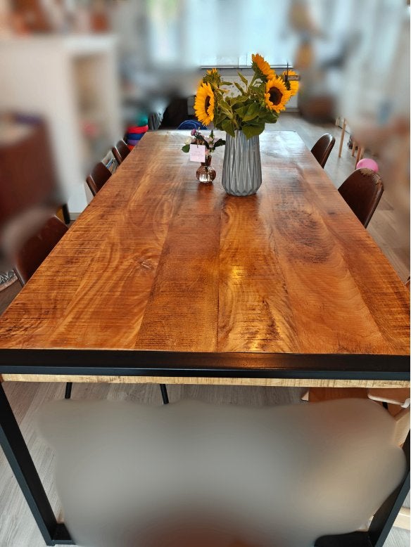 Eettafel, Huis en Inrichting, Tafels | Eettafels, Ophalen, Gebruikt, 100 tot 150 cm, 200 cm of meer