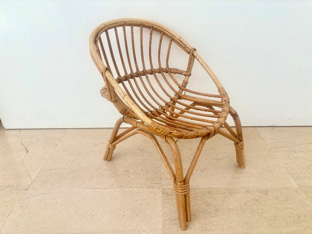 Vintage rotan kinderstoeltje, Kinderen en Baby's, Kinderkamer | Tafels en Stoelen, Ophalen of Verzenden, Zo goed als nieuw, Stoel(en)