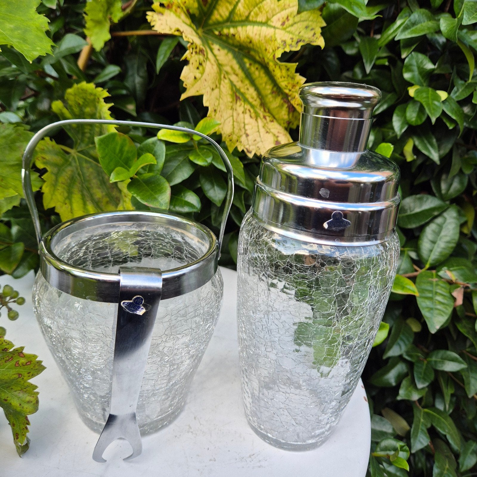 De Meyere, cocktailshaker en ijsemmer met tang, Art Deco, Ophalen of Verzenden