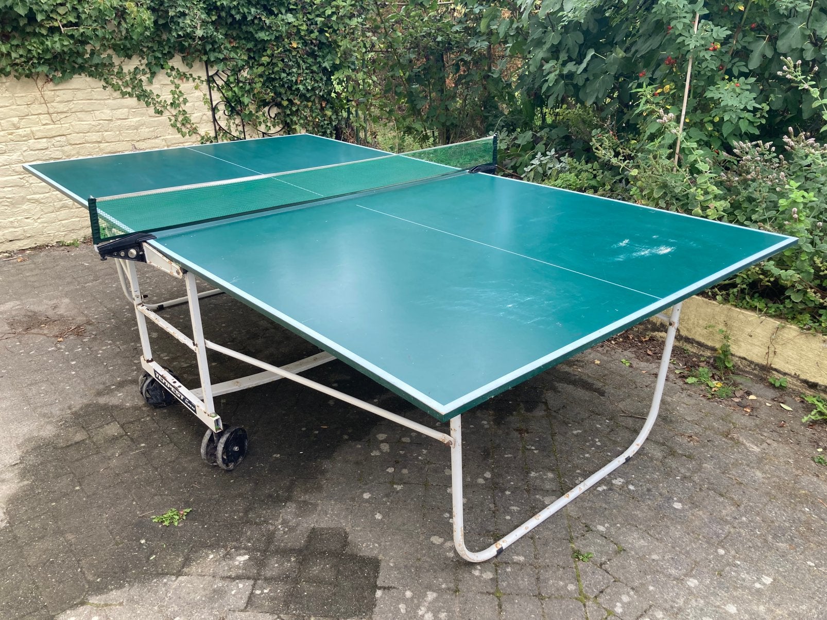 Pingpongtafel gratis, Sport en Fitness, Ophalen, Gebruikt, Inklapbaar
