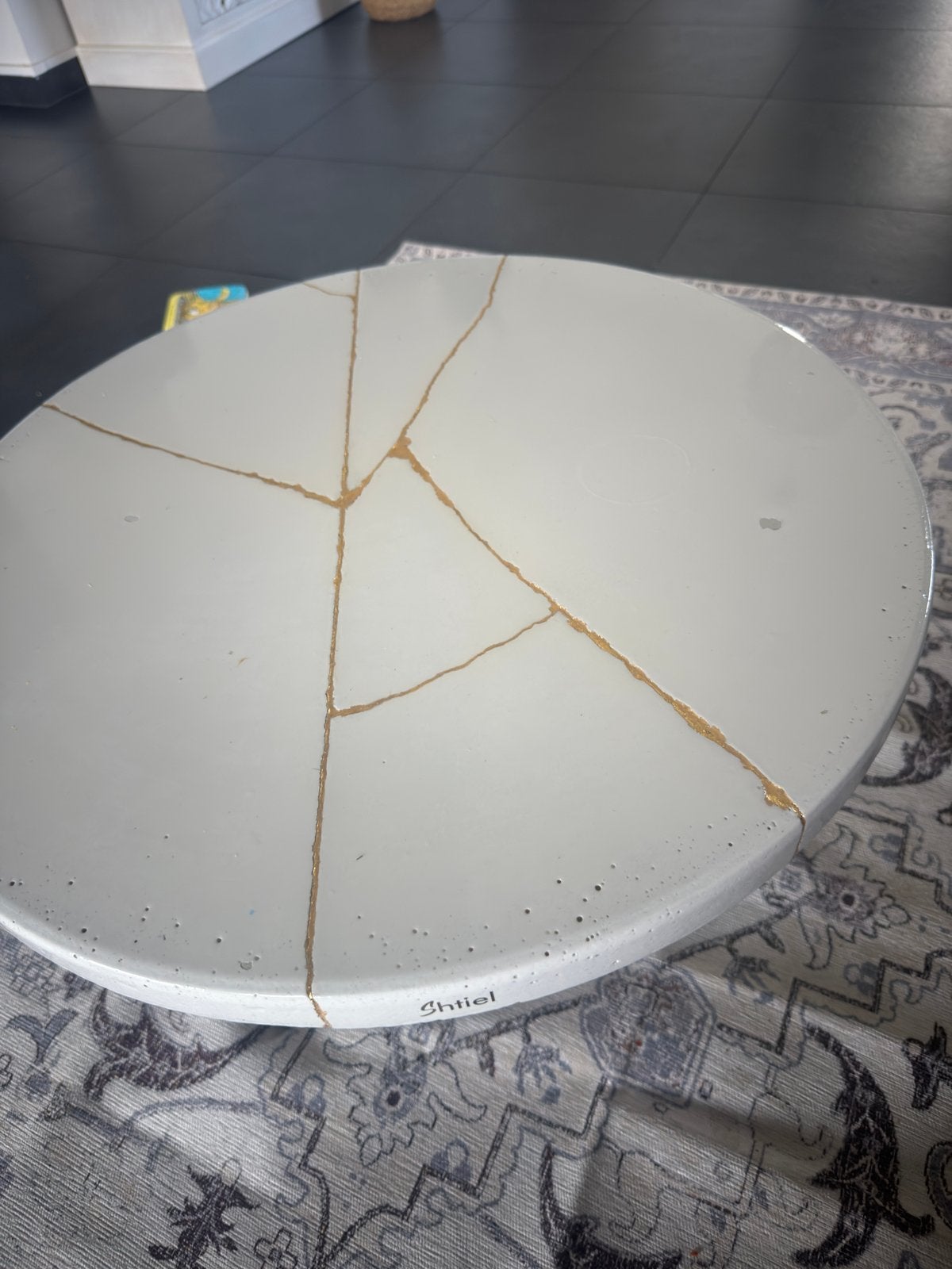 Boten marmerlook salontafel, Huis en Inrichting, Ophalen, Gebruikt, Overige materialen