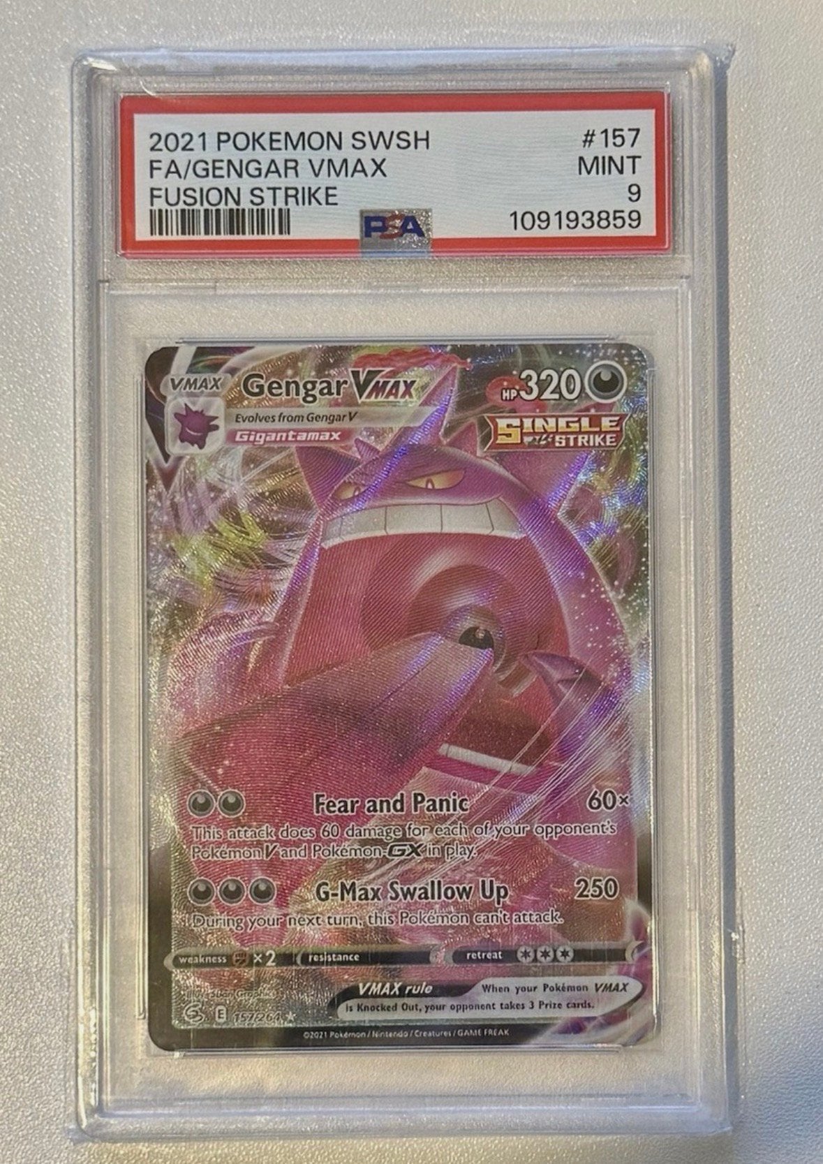 Gengar vmax fusion strike psa 9, Hobby en Vrije tijd, Verzamelkaartspellen | Pokémon, Ophalen of Verzenden