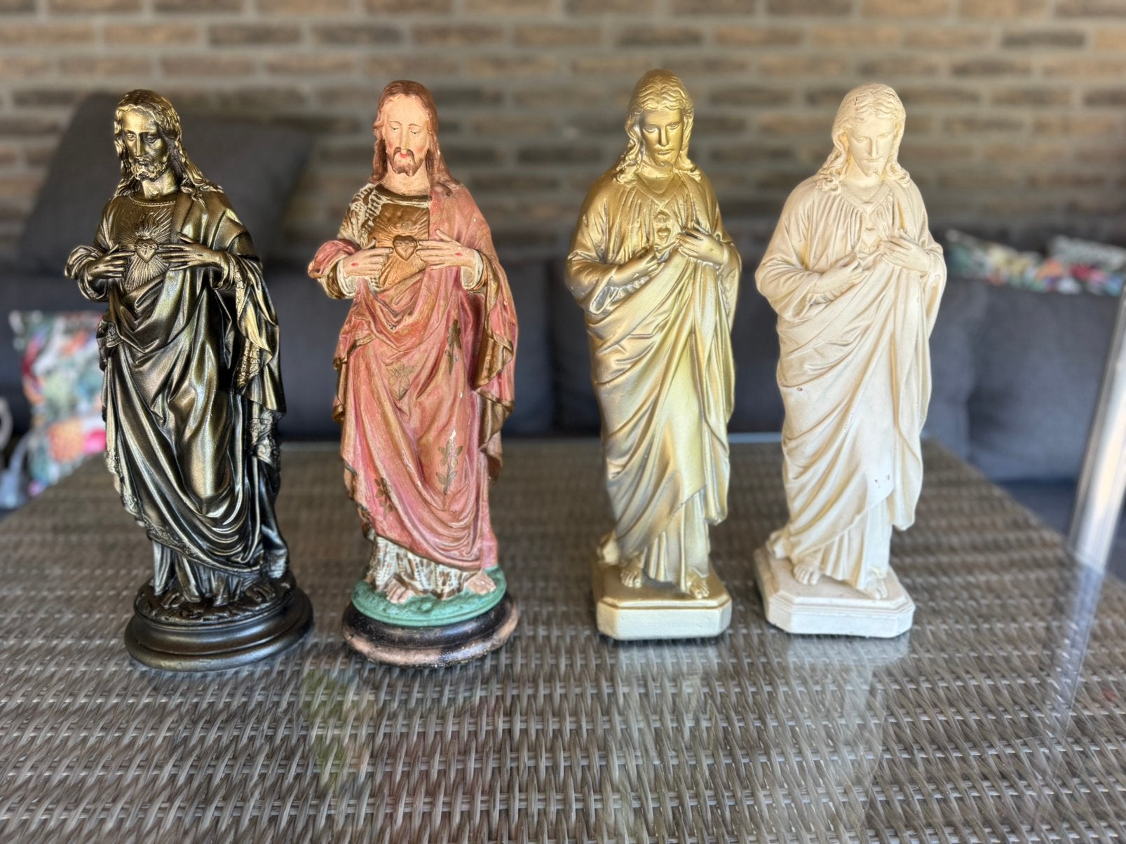 4 x Jezus beeld plaaster 42 cm, Antiek en Kunst, Ophalen of Verzenden