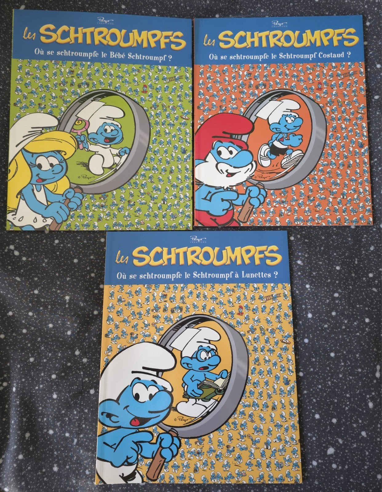 Collection complète 3 tomes Cherche et trouve Schtroumpf, Envoi, Comme neuf, Différents Schtroumpfs, Bande dessinée