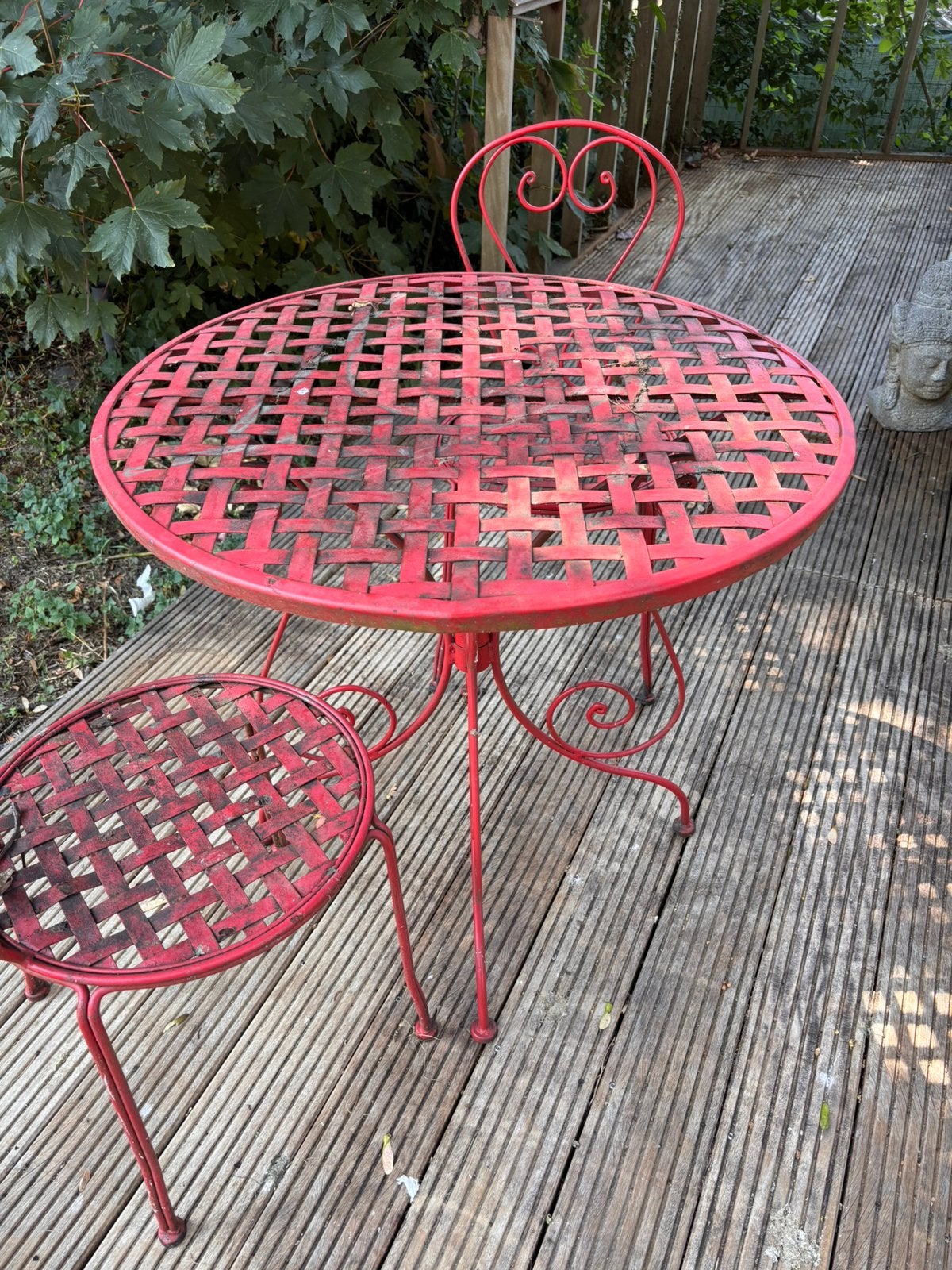 Ancienne table de jardin rétro 80 cm, Jardin & Terrasse, Tables de jardin, Enlèvement, Comme neuf