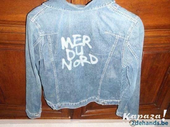 Mer du nord jeansjasje S/M, Kleding | Dames, Jasjes, Kostuums en Pakken, Ophalen, Blauw, Zo goed als nieuw, Jasje