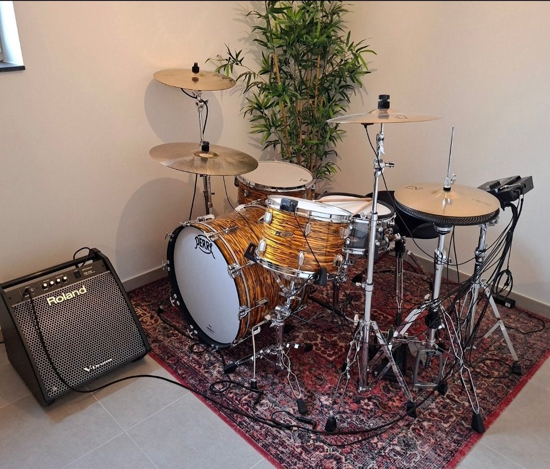 Pearl President Deluxe/Roland hybride drumkit!, Ophalen, Zo goed als nieuw, Pearl, Elektronisch