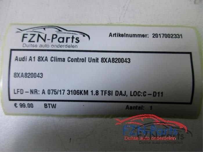 Climatronic Paneel Audi A1 (22744253), Enlèvement ou Envoi, Utilisé