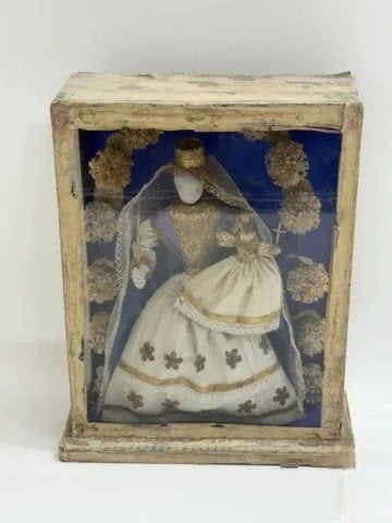 Antieke kijkdoos met Maria en kind., Antiek en Kunst, Antiek | Religieuze voorwerpen, Ophalen of Verzenden