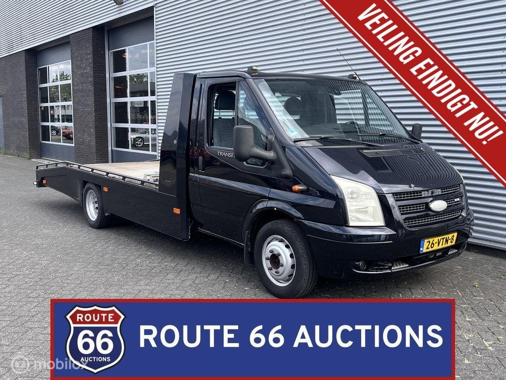 Ford Transit 350 Flatbed Truck | 2008 | Route 66 Auctions, Auto's, Gebruikt, Zwart, Bedrijf, Handgeschakeld