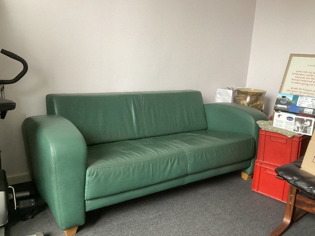Groene zetel, Maison & Meubles, Canapés | Salons, 75 à 100 cm, Comme neuf, Deux personnes, 150 à 200 cm