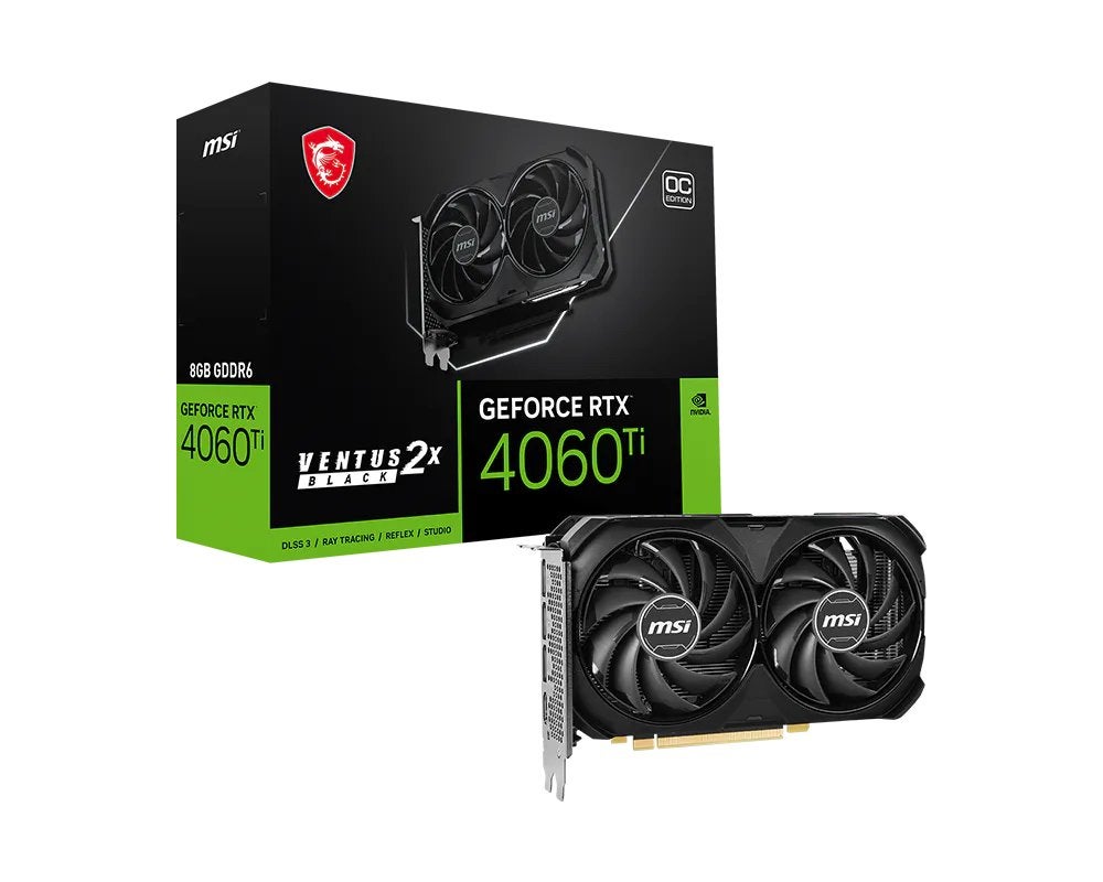 MSI RTX 4060 TI VENTUS 2X ZWART 8G STUKS, Ophalen of Verzenden, Zo goed als nieuw, Nvidia