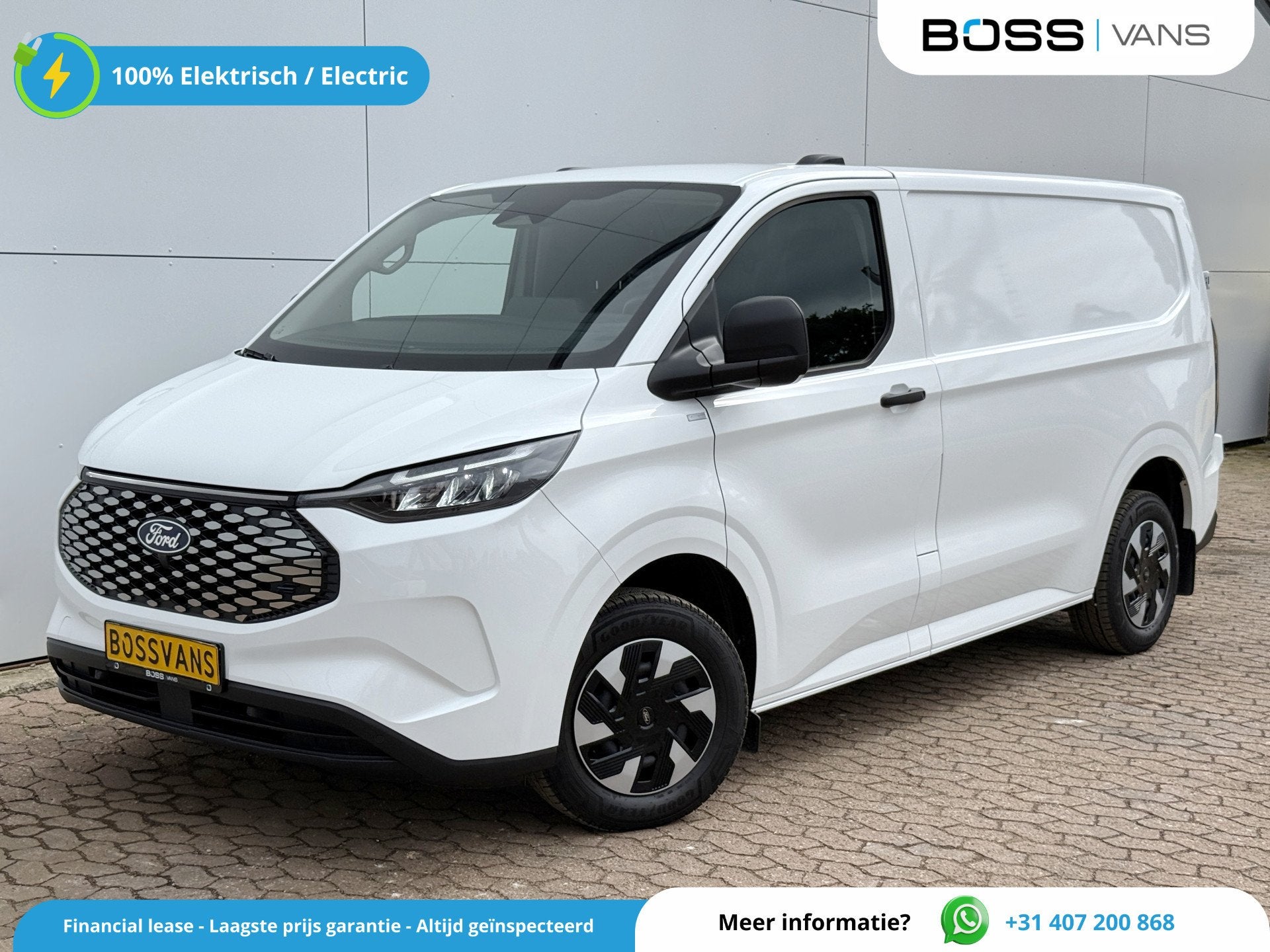 Ford E-Transit Custom 71kWh 136PK Elektrisch L1 344KM WLTP 2, Auto's, Gebruikt, Zwart, 71 kWh, 136 pk
